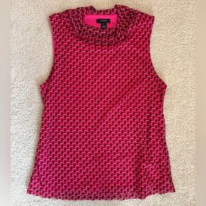 Halogen Ditsy Cowl Neck Sleeveless Mesh Top